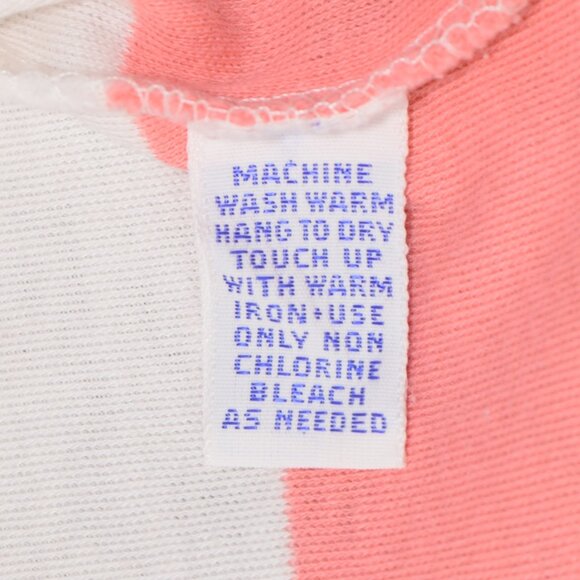 90s Polo Ralph Lauren Men's Iconic Polo Shirt Stripe Salmon Pink White Vintage M - Picture 9 of 13